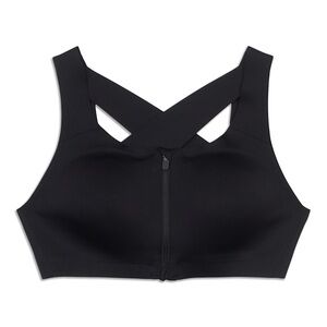Lululemon Enlite Front-Zip Bra High Support Women's Black Cross-Back Sports Bra